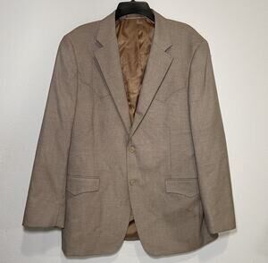 Red Sky Western Blazer Mens Size 40R Brown Fully Lined Elbow Patches Vintage 90s